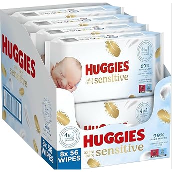 Huggies Pure Extra Care Baby Wipes Pack of 8