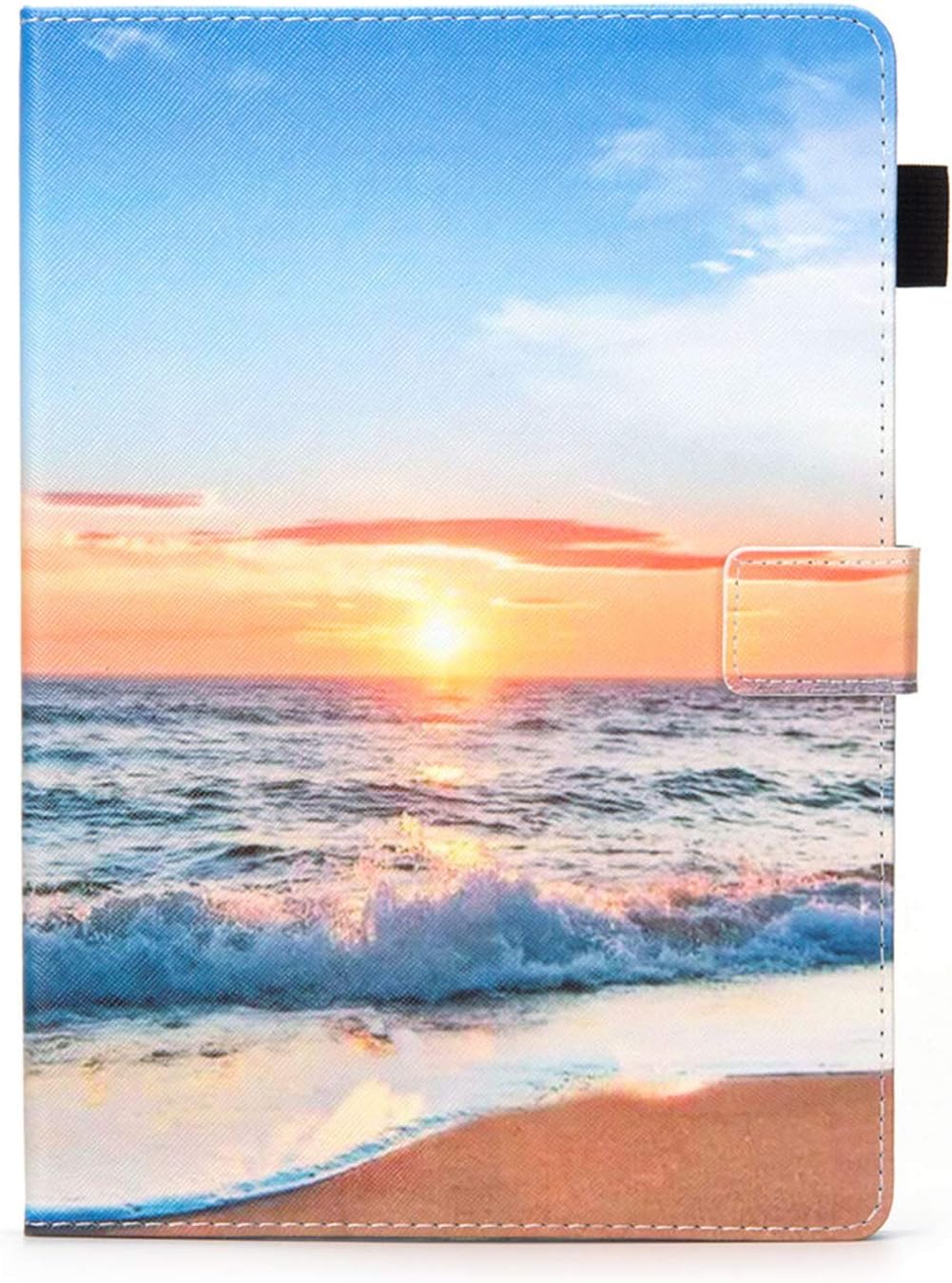 Fire HD 8 Tablet Case 8th/7th/6th Generation 8.0 inch with Stand Pencil Holder [Auto Wake/Sleep] Card Slots PU Leather Folio Smart Cover for Kindle Fire HD 8 (2018/2017/2016), Beach Sunrise