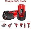 Compatible con batería Milwaukee de 12V 3000mAh (2 unidades) y kit de cargador | Batería de repuesto de iones de litio de 12 voltios con kit de cargador para herramientas eléctricas 48-11-2401 48-11-2411 48-59-2401 48-11-2420 3