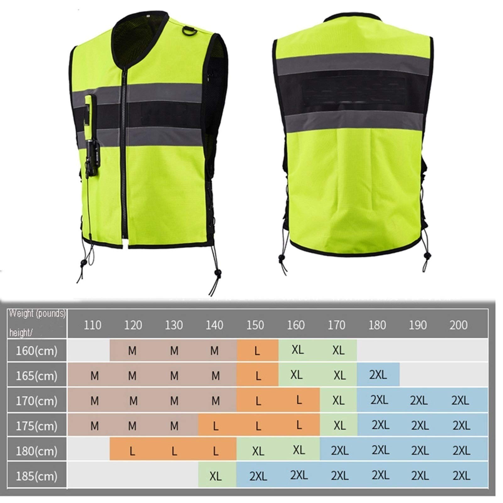 Gilet airbag de course gilet airbag moto gilet airbag coudes réglables, gilet de serrage à la taille pour hommes et femmes, convient pour les motos, vélos, équitation, ski (couleur : vert, taille