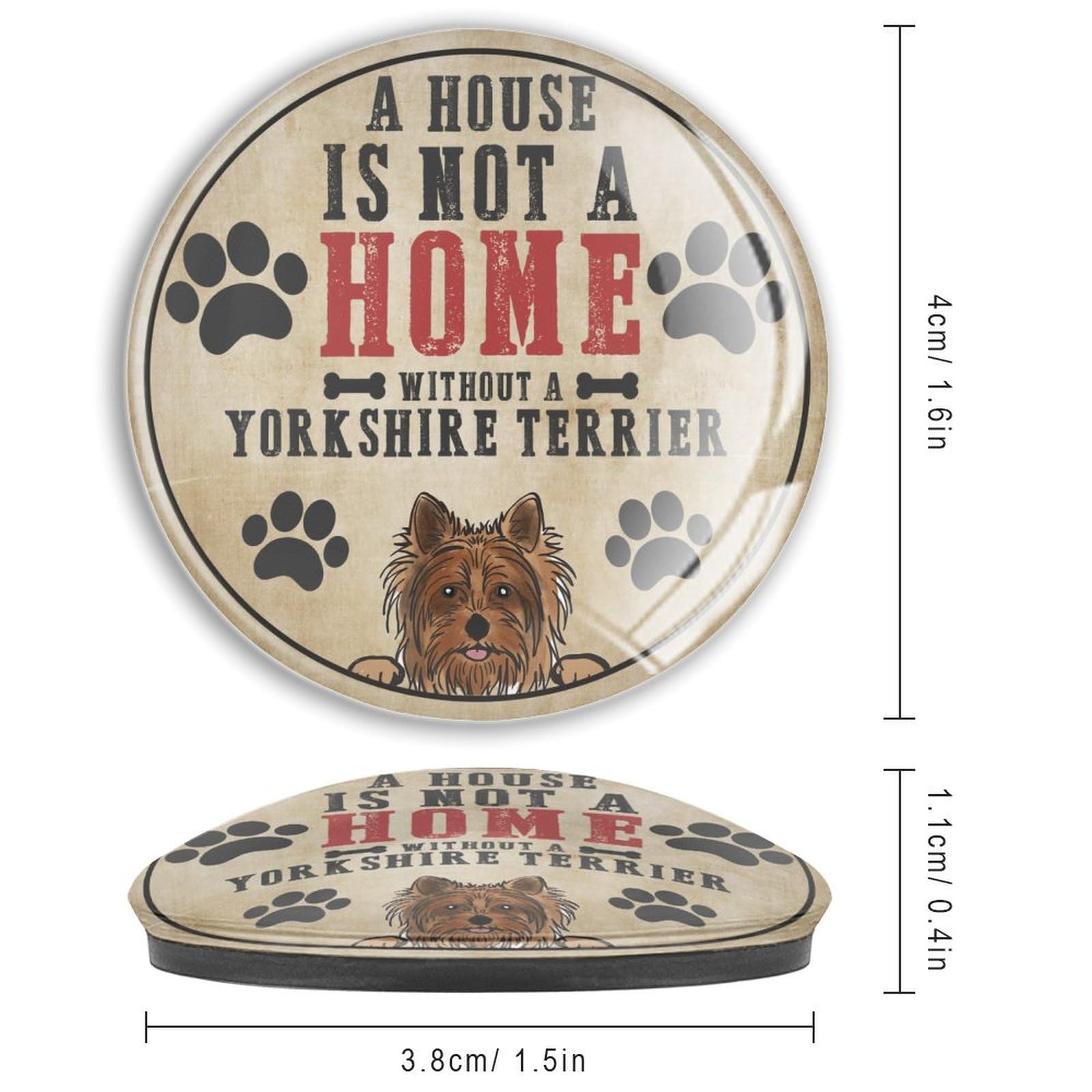 Kühlschrankmagnete aus Glas, starke Magnete mit Aufschrift "A House Is Not A Home Without A Yorkshire Terrier", für Kühlschrank, Hund, Mutter, Geschenk, Hund, Tier, lustig,