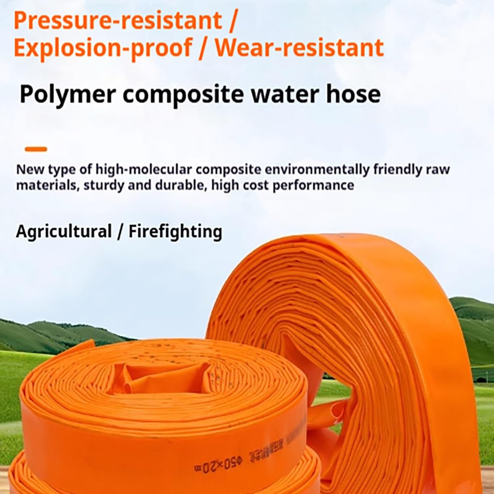 Tubo de manguera plano, manguera de descarga de PVC de 2 pulgadas para transferencia de agua, lavado a contracorriente de piscina, ideal para bombas de sumidero y riego, disponible en longitudes de 20