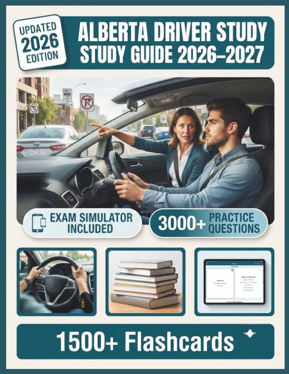 ALBERTA DRIVER STUDY GUIDE 2026–2027: 3,000+ Practice Questions, 8 Full-Length Tests, Digital Flashcards & Advanced Exam Simulators To Pass with Confidence