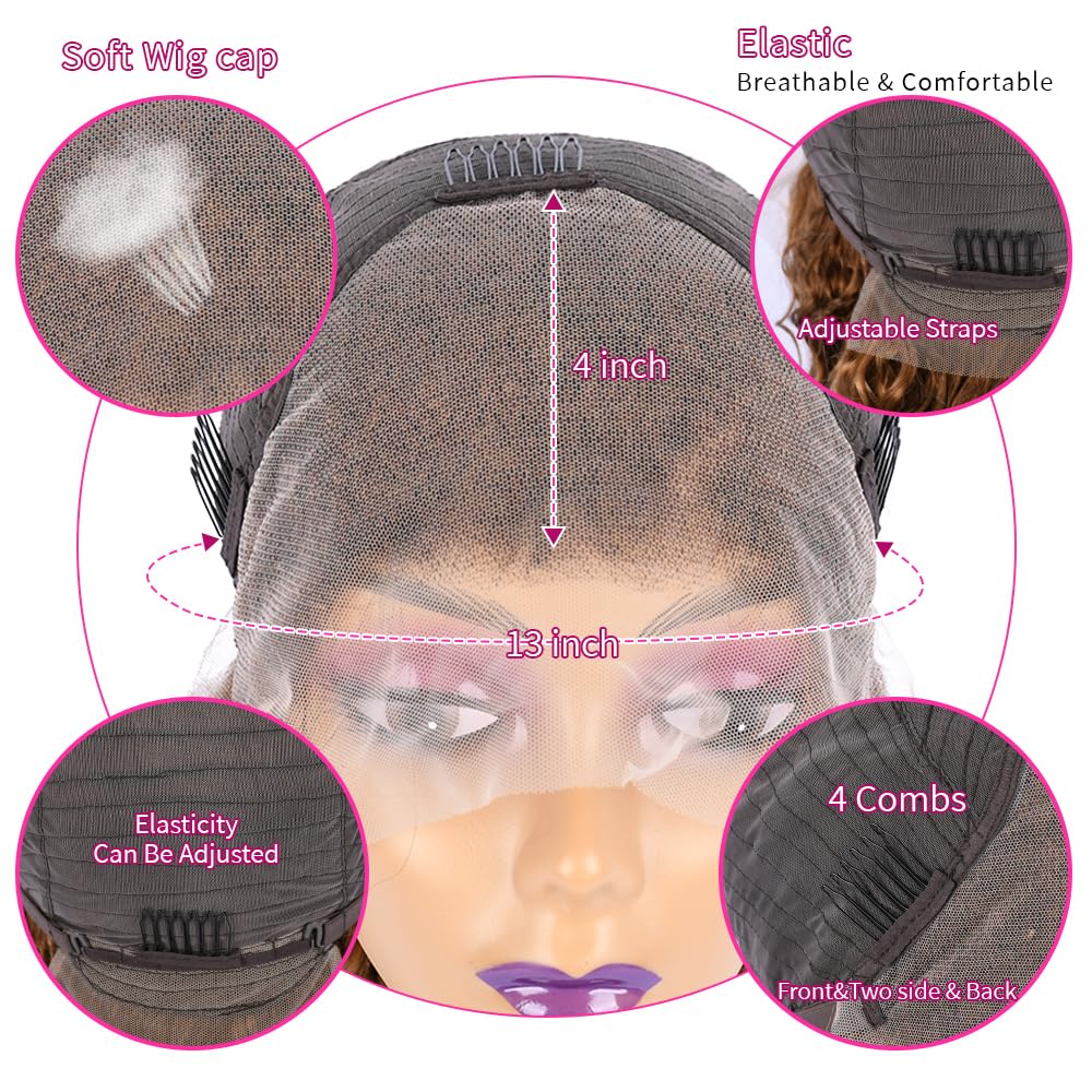 Chesma 4/27 Highlight Ombre Human Hair Lace Front Wig