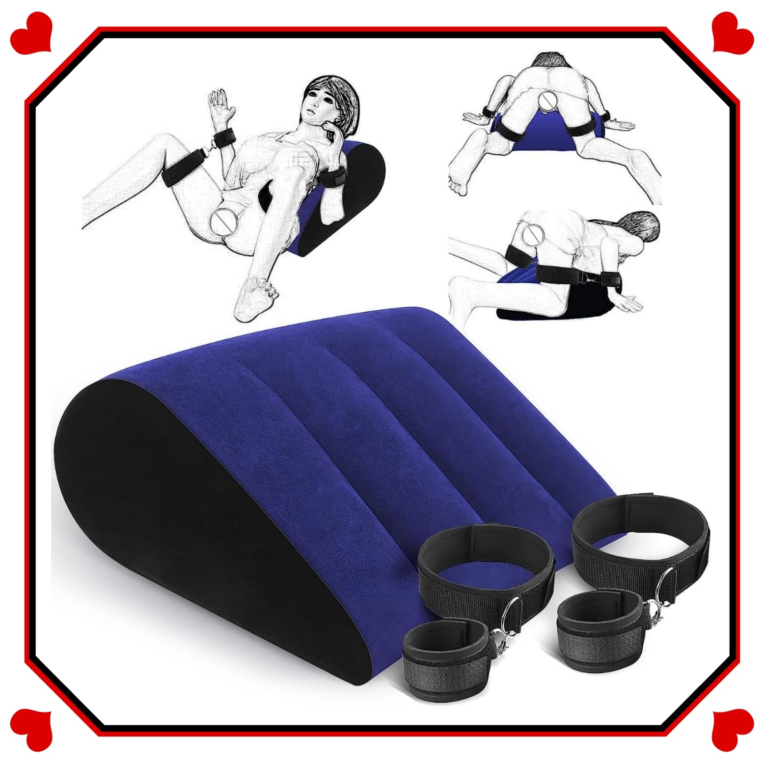 ̶𝙨̶𝙚̶𝙭̶ ̶𝙩̶𝙤̶𝙮̶ ̶ Set di Cuscini da Viaggio Gonfiabili con Manette per Godersi Le attività in Camera da Letto.