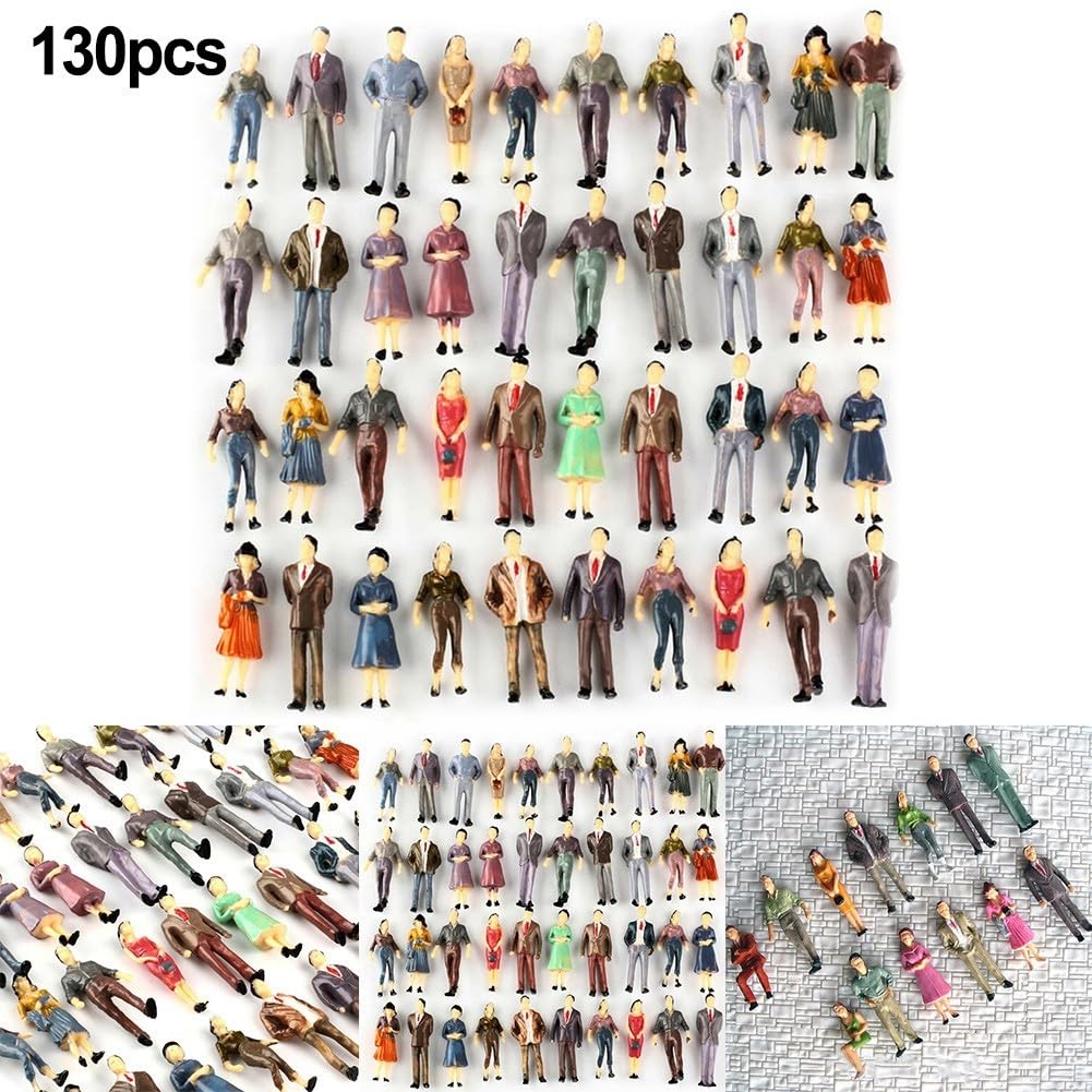Lot De 130 Figurines Peintes Échelle 1:48 (O Scale) – Passagers, Piétons – Pour Train Miniature Et Dioramas – Couleurs Variées