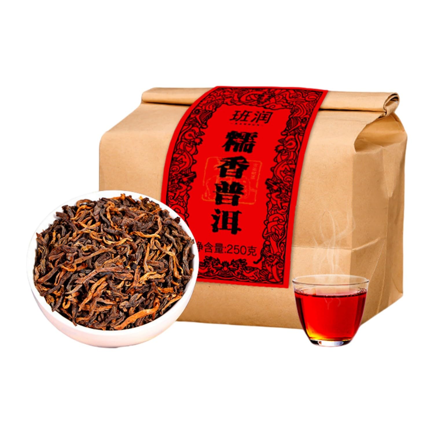 糯米香普洱茶 Premium Pu-erh Tea 熟茶十七年陈云南古树 Natural Loose Leaf Tea,Chinese Tea, Sulfur Free 2008年糯香普洱熟散茶250克/袋 Flower tea,dark tea,loose tea