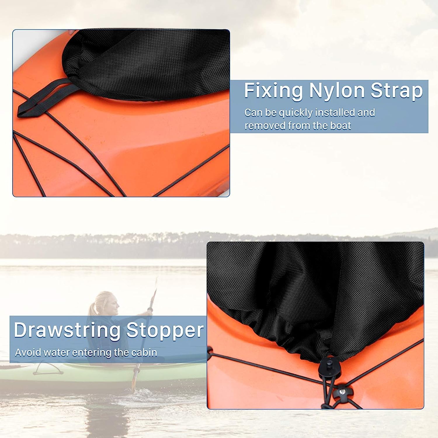 Jupe de Kayak Universelle réglable en Nylon pour Surf Cockpit imperméable