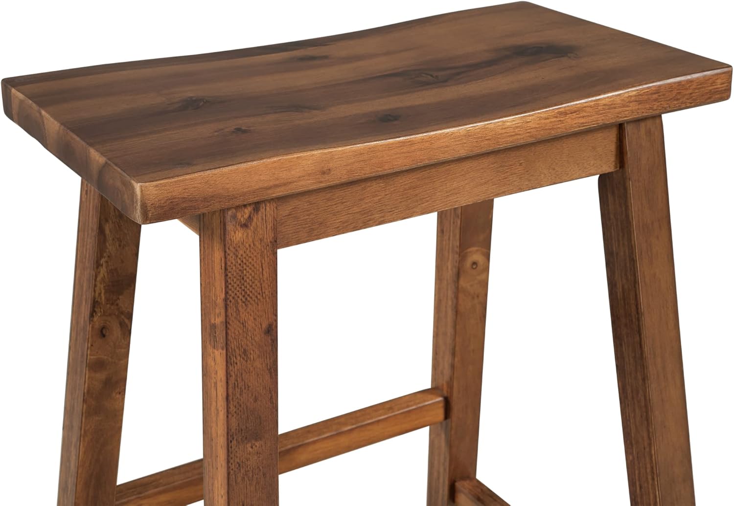 Rustic 3-Piece Dining Table Set,45" Stationary Kitchen Island Set with 2 Seatings,Rubber Wood Butcher Block Dining Table with 2 Open Shelves,Prep Table Set for Small Places (Walnut*3-Piece*)
