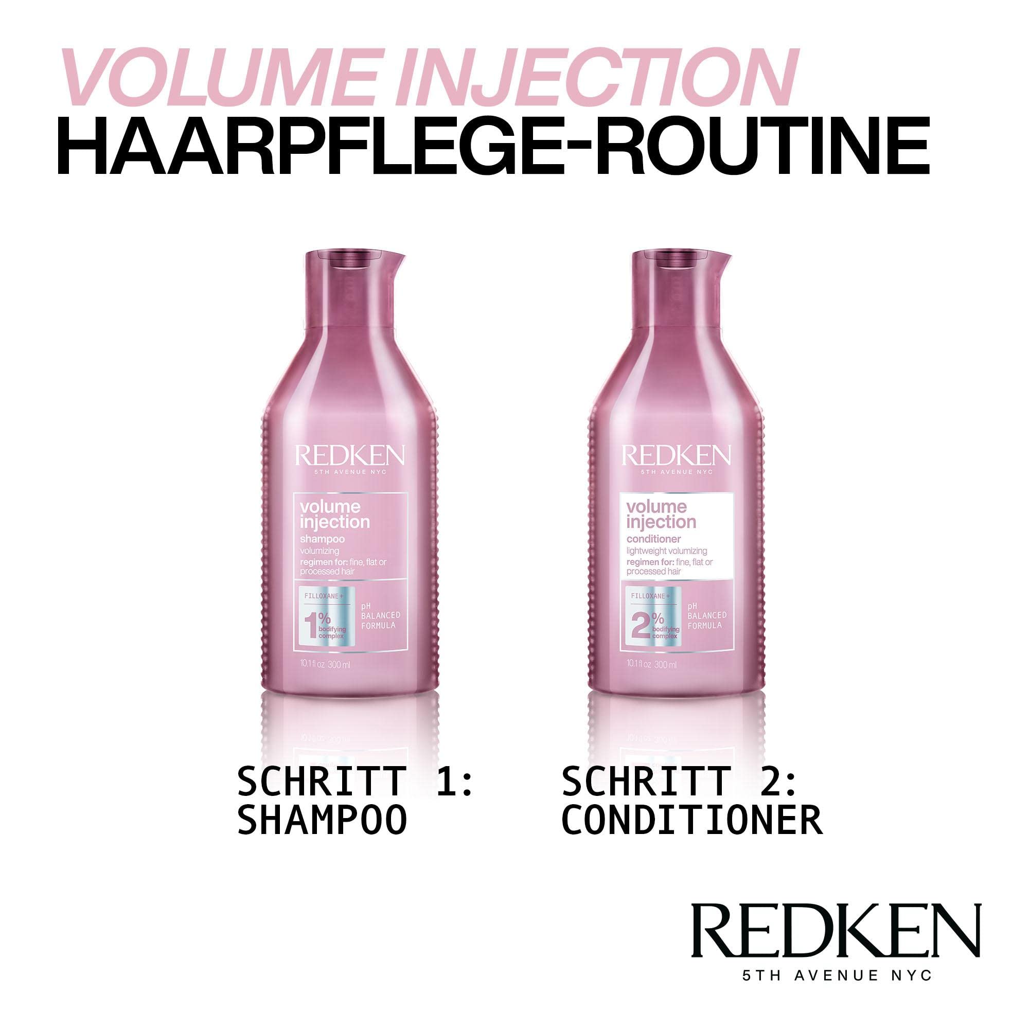 Redken Spülung mit reparierendem Volumen-Boost, Mit Filloxanen und pflegenden Polymeren, Volume Injection Conditioner, 1 x 300 ml