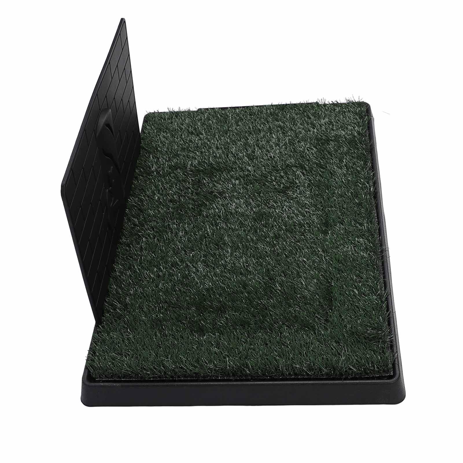 Qcwwy Orinal con Parche de Hierba para Perros, Césped de Baño para Perros de Entrenamiento, Reutilizable, Artificial, Lavable, con Deflector de Orina y Bandeja para Perros (Tamaño