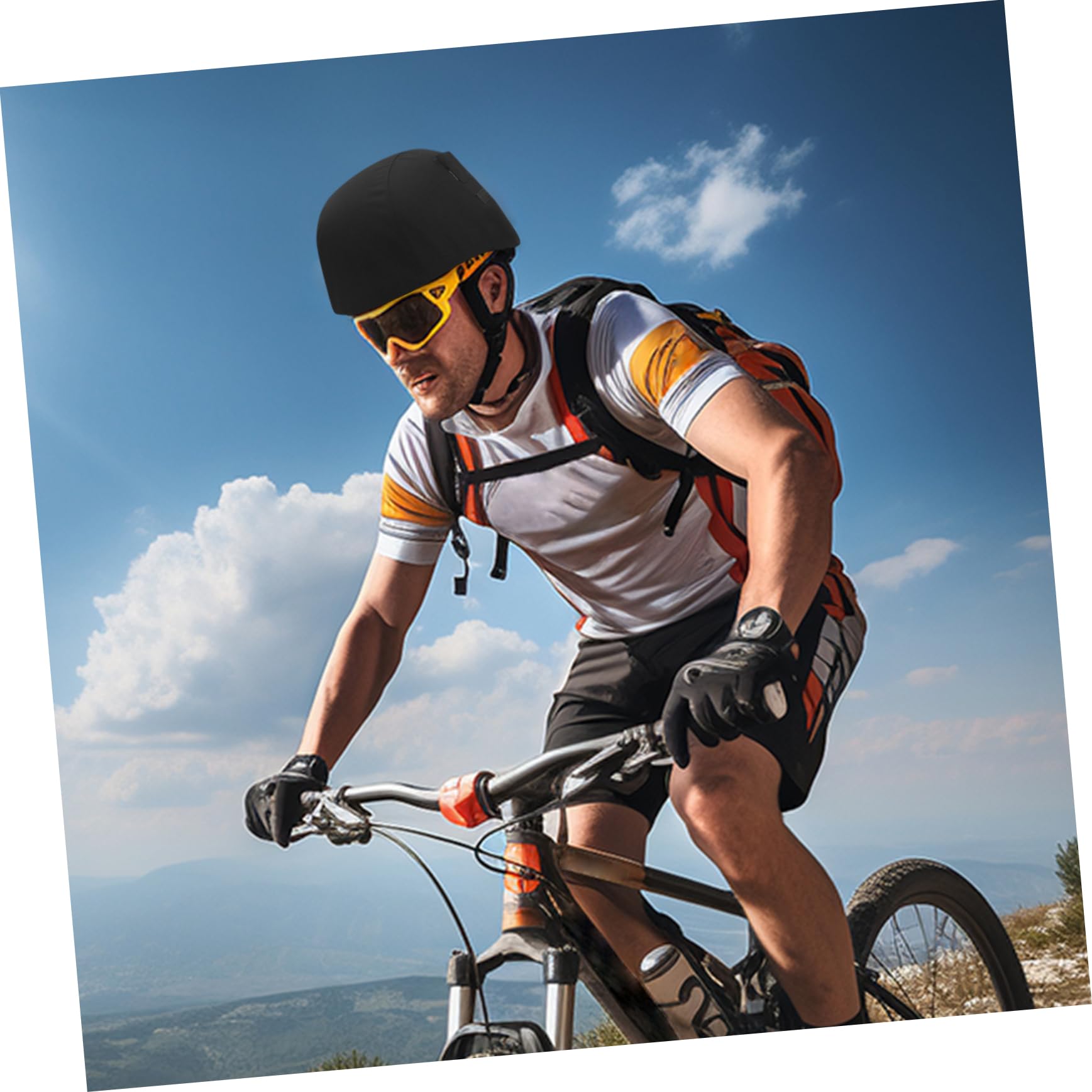 4pezzi Fodera Per Casco Da Ciclismo Riutilizzabile Copertura Protettiva Antivento e Antipioggia Strisce Riflettenti Per Maggiore Sicurezza Notturna e Comfort Durante