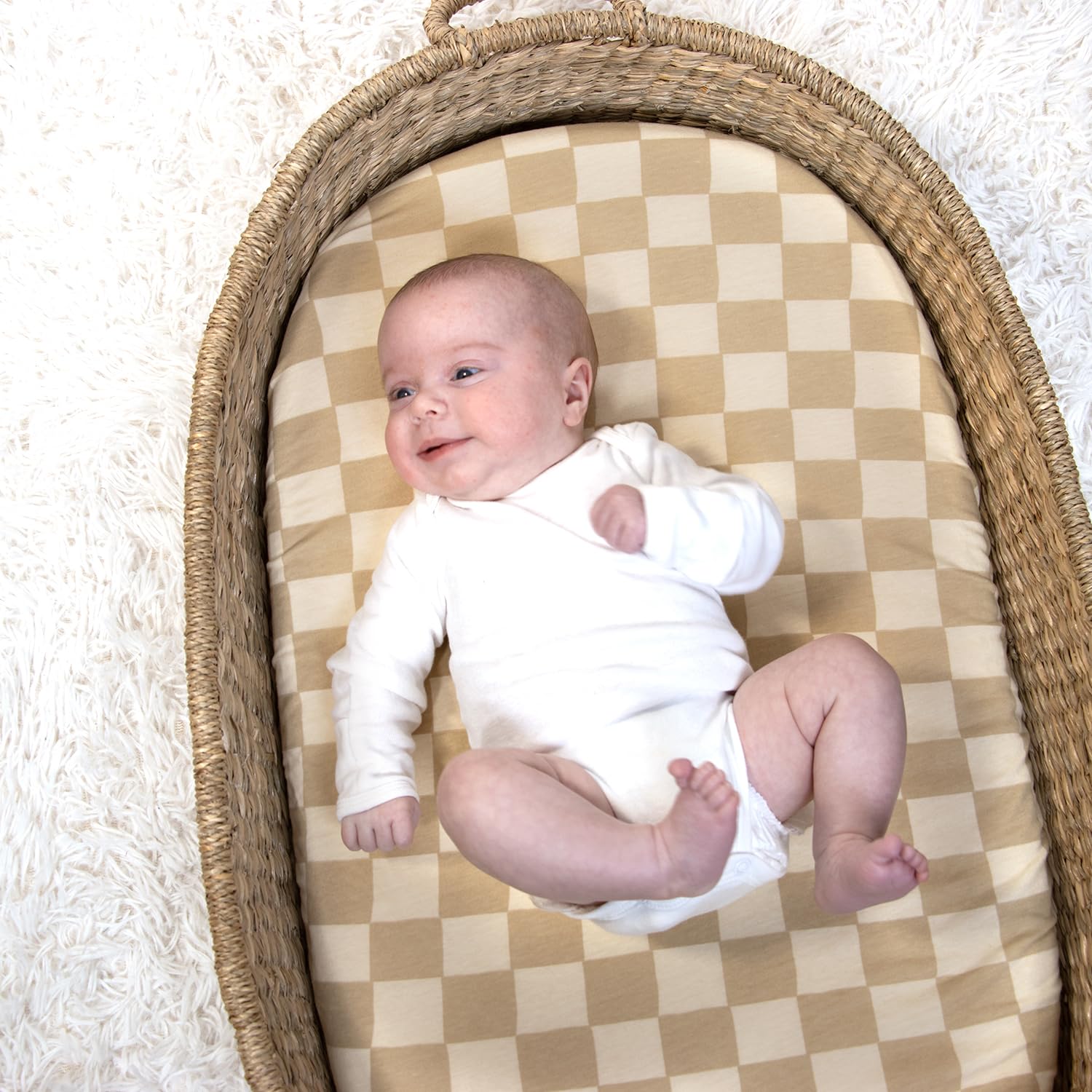 The Peanutshell Baby Bio-Bettlaken für Stubenwagen, für Jungen oder Mädchen, ultraweich und rechteckig, Uni, 100% Jersey-Baumwolle, Spannbettlaken für Kinderbett, Stubenwagen-Matratze