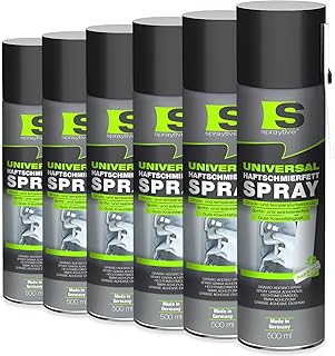 Spraytive Lot de 6 sprays lubrifiants universels de 500 ml - Graisse lubrifiante et huile rampante pour voiture, articulations, roulements et charni&egrave;res - Graisse de pulv&eacute;risation &agrave; haute viscosit&eacute;