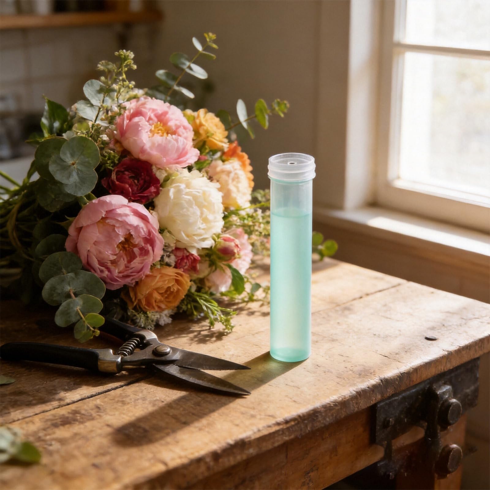 100 Pezzi Provetta per Acqua di Fiori, Tubo Fiore Trasparente, Provetta di Fiori Freschi, Utilizzato per Spostare i Fiori e Fornire Sostanze Nutritive(Plastica)