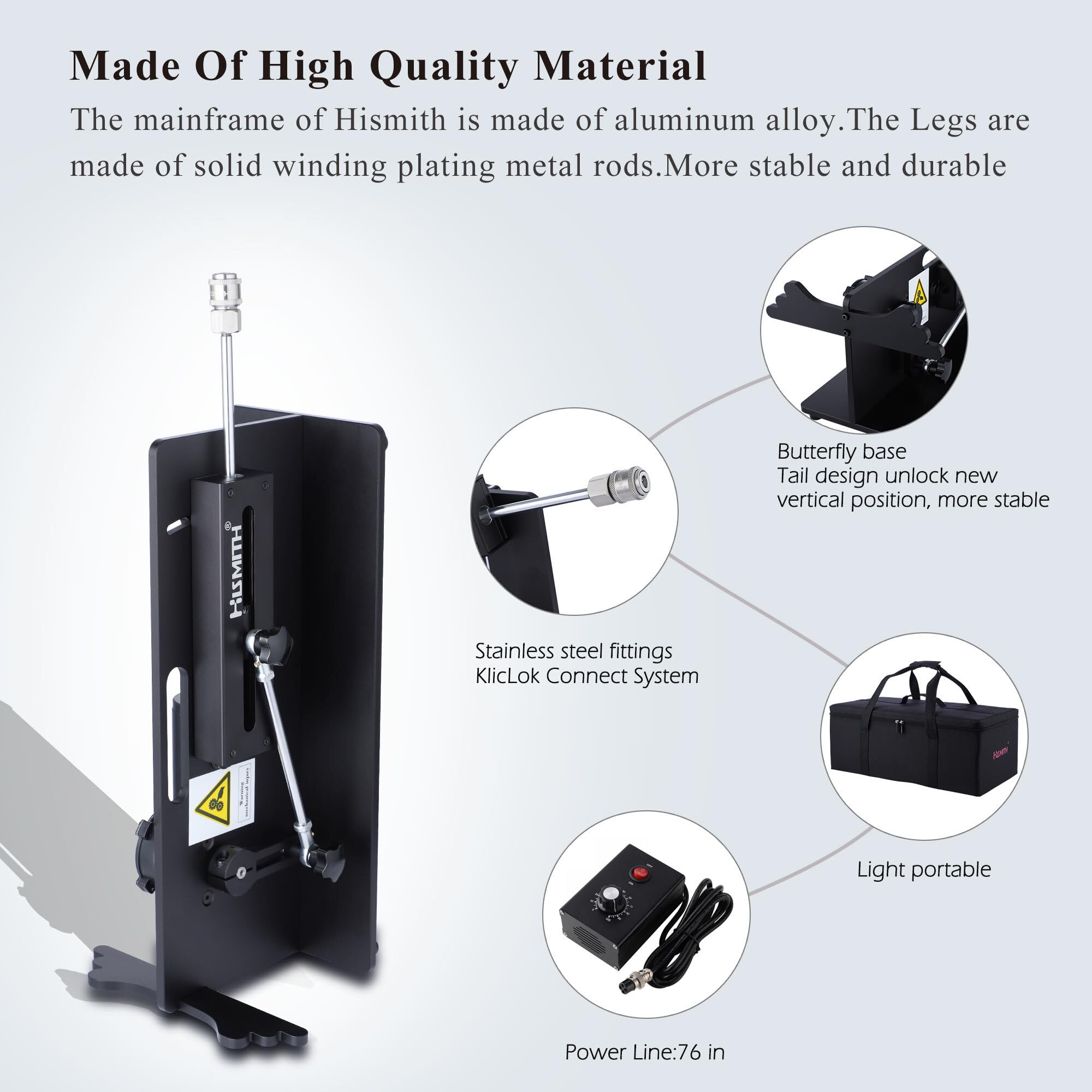 Hismith Table Top 2.0 - Máquina sexual premium con aplicación y mando a distancia/cable, control 3 en 1, máquina de ficker con bolsa portátil, máquina de amor con sistema KlicLok, Negro