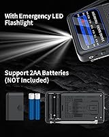 Vista 5 de 3 Band Pocket Radio, Portable AM FM SW Battery Operated Radio with Shortwave, Back Clip Transistor radios with Emergency LED Flashlight, 3.5mm