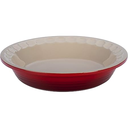 Le Creuset Stoneware Pie Dish, 9", Cerise