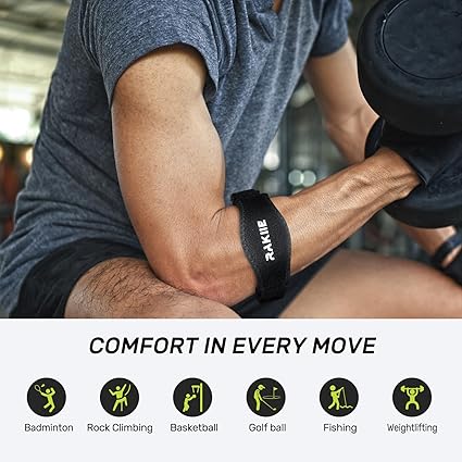 Elbow Brace 2 Pack-Climate Pledge Friendly, Tennis Elbow Brace for Men Women, Sustainable Non-slip