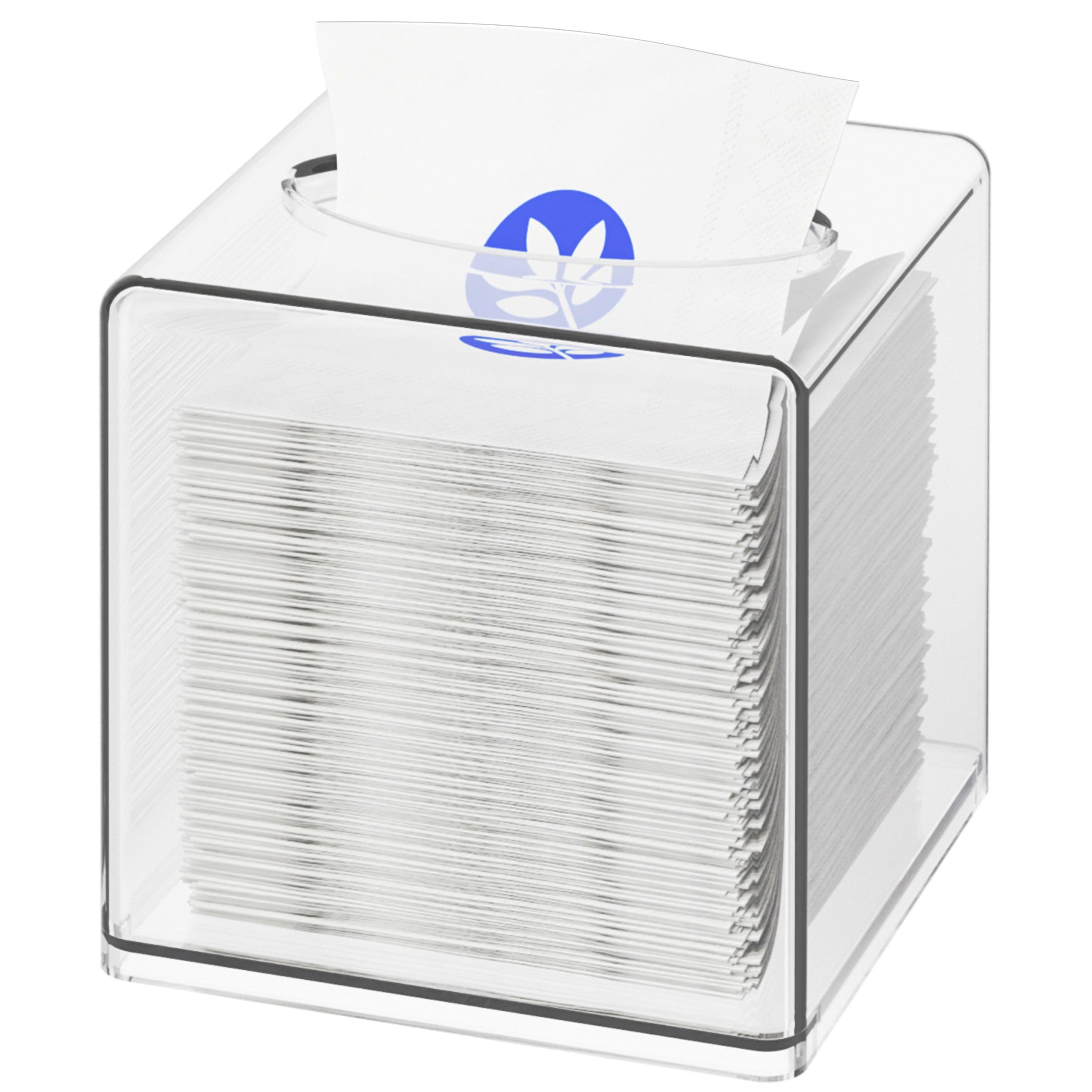 Boîte à mouchoirs plastique transparent distributeur serviette carré cube