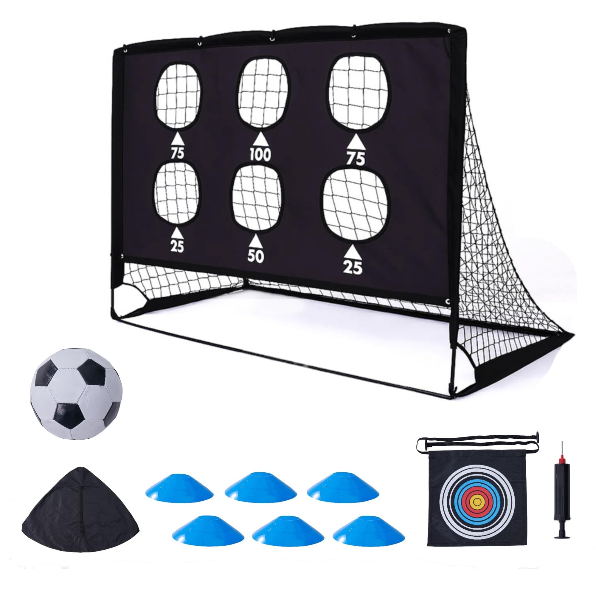 Football Goals for Kids, Foldable Soccer Net, Goal Post for the Garden 4ft x 3ft | Portable Pop-Up Goal with Carry Bag for Indoor & Outdoor Play