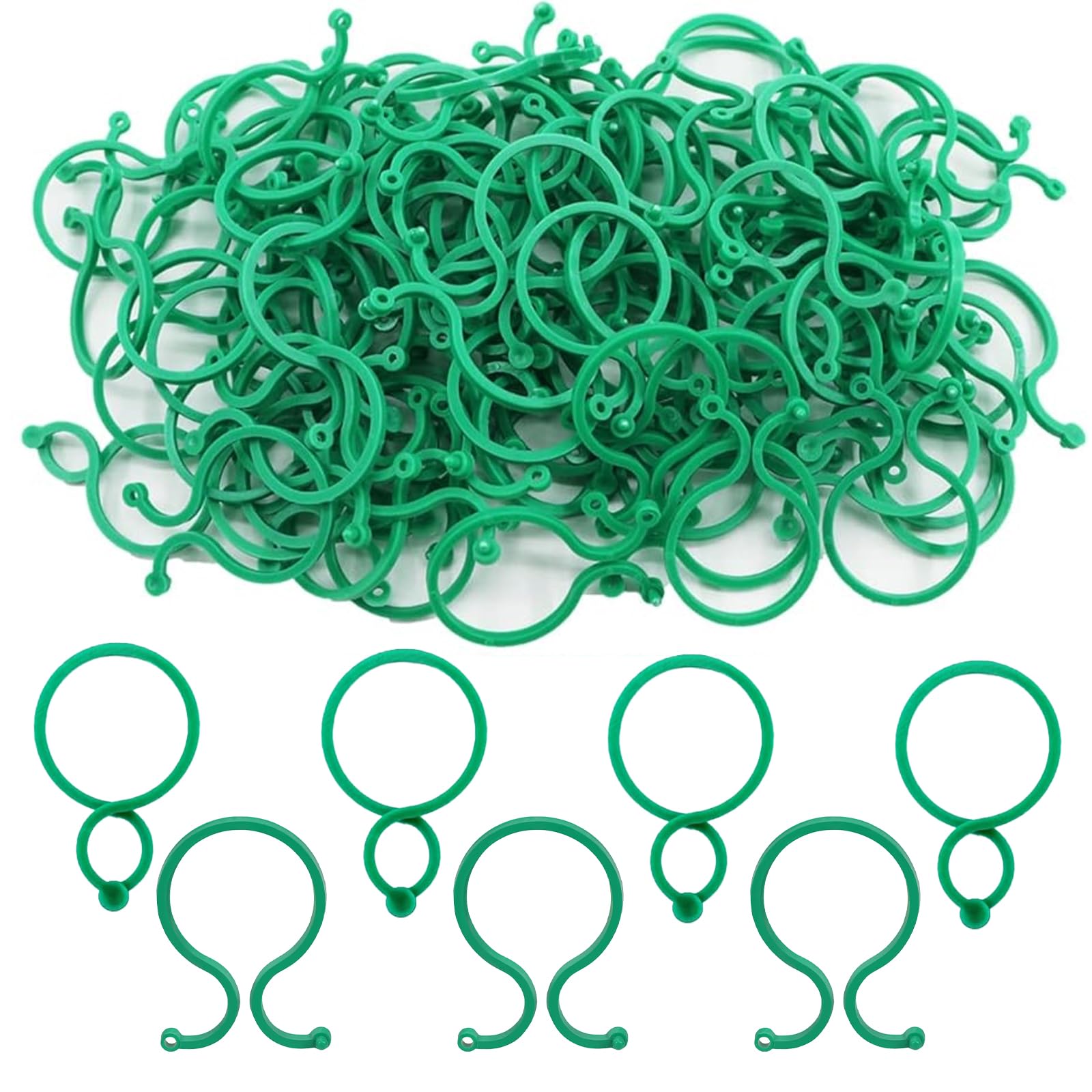 250 Stück Pflanzenclips, Pflanzenstützen für den Garten, Rankhilfen für Kletterpflanzen Pflanzenklammern, Rankpflanzen Tomatenhaken Rankhilfe Tomaten Gurken Rankhilfe Klammern für Pflanzen (Grün)