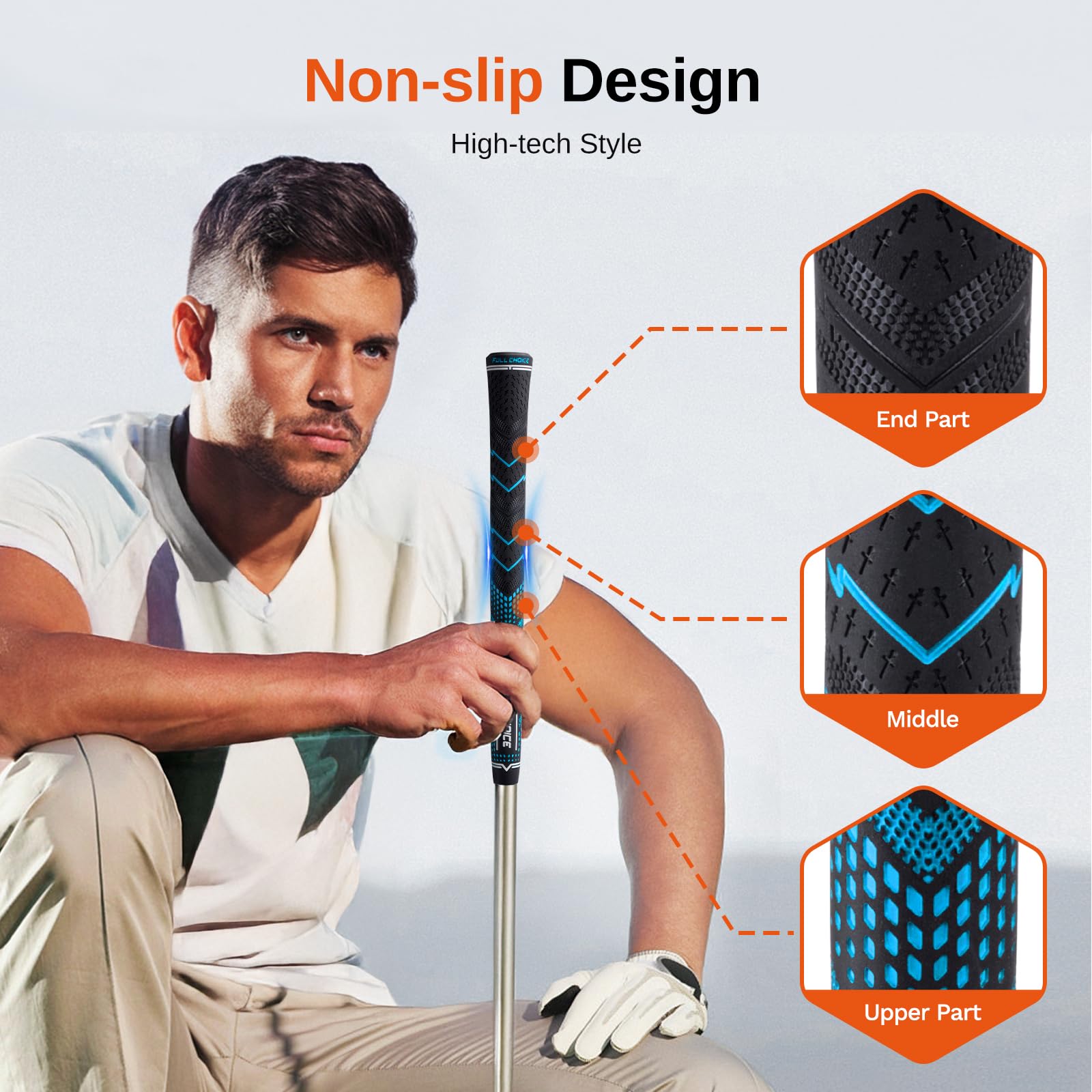 Full Choice 13 Pack Golf Grips Kits - High Feedback and Traction Golf Club Grips, All Weather Performance Golf Club Grips