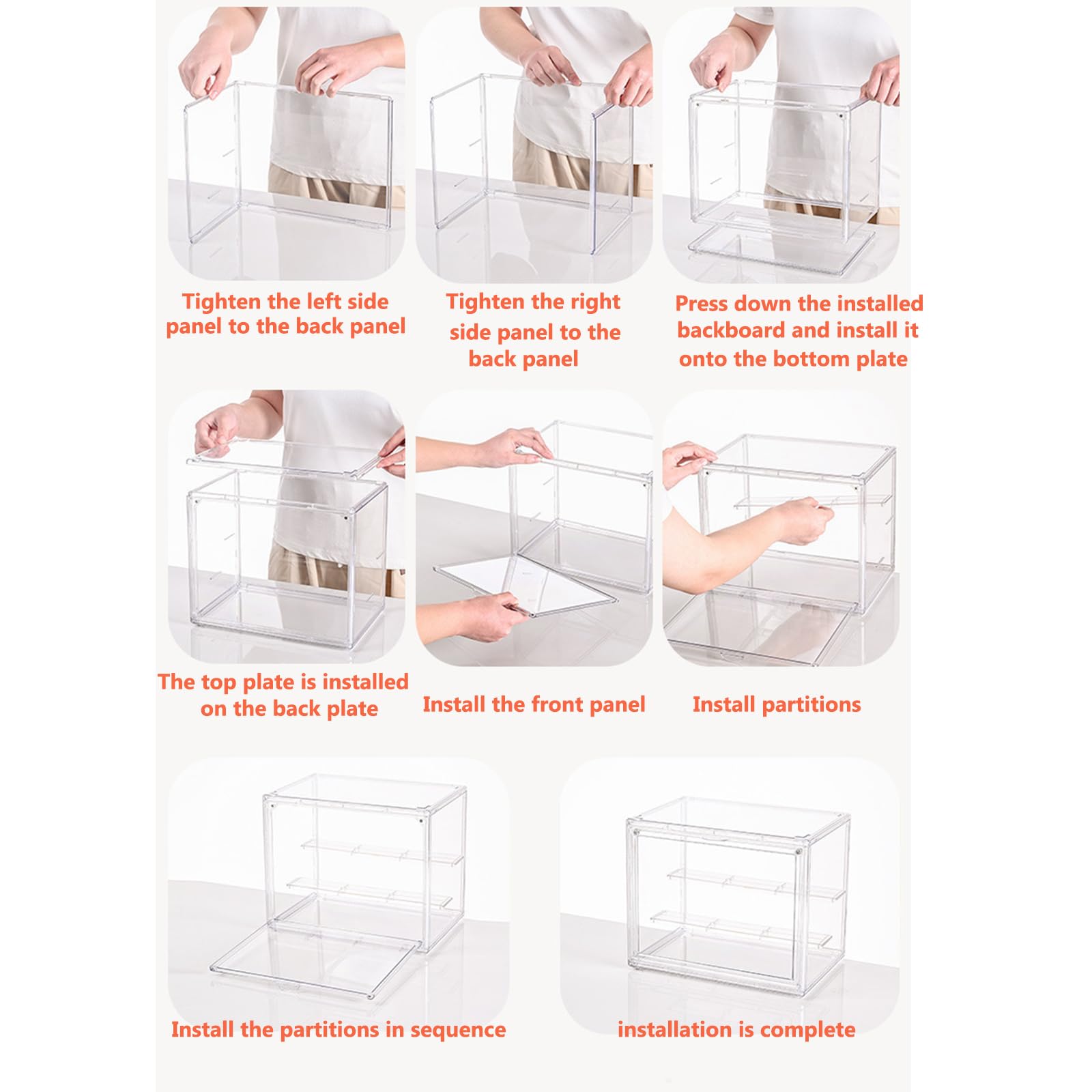 Vitrine Acrylique 3 Niveaux Avec Porte Magnétique – 36x27x17.7 Cm – Protection Anti-Poussière Pour Figurines Et Modèles