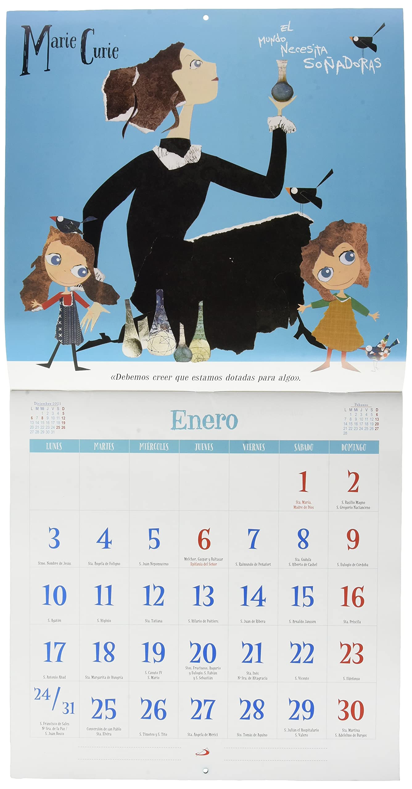 CALENDARIO PARED 2022. MUJERES EXCEPCIONALES (29,7 X 29,7 CM): «Lo más difícil es la decisión de actuar, el resto es meramente tenacidad».