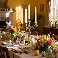 Vista 3 de Rechargeable Flameless Taper Candles with Charging Station & Remote Timer, 6 Pcs Real Wax LED Taper Candles, Battery Operated Candlesticks for Home