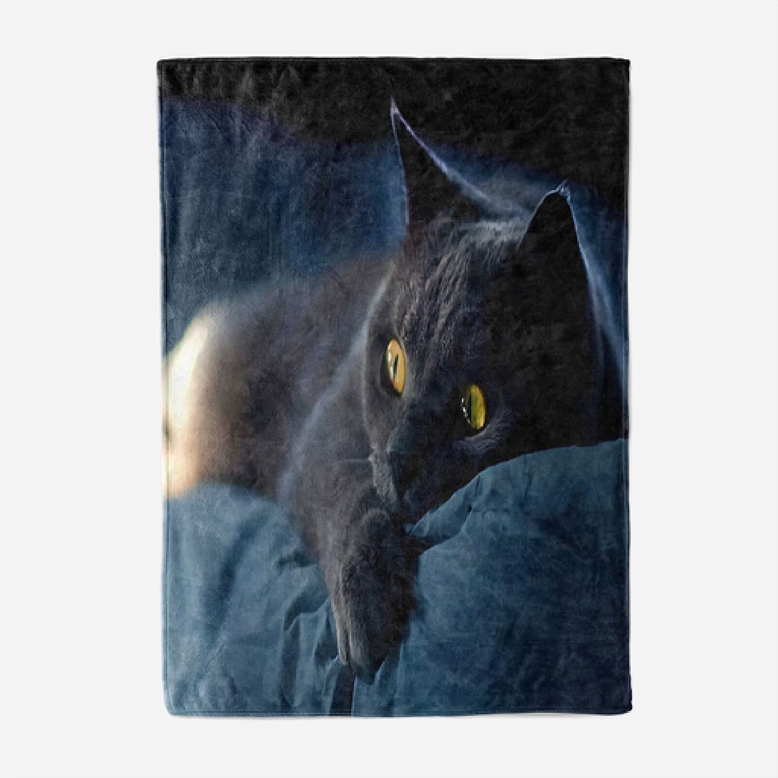 Coperta Gatto Nero 3D Per Divano - Sherpa Morbida Con Stampa Animale - 150x200 Cm - Foto 4
