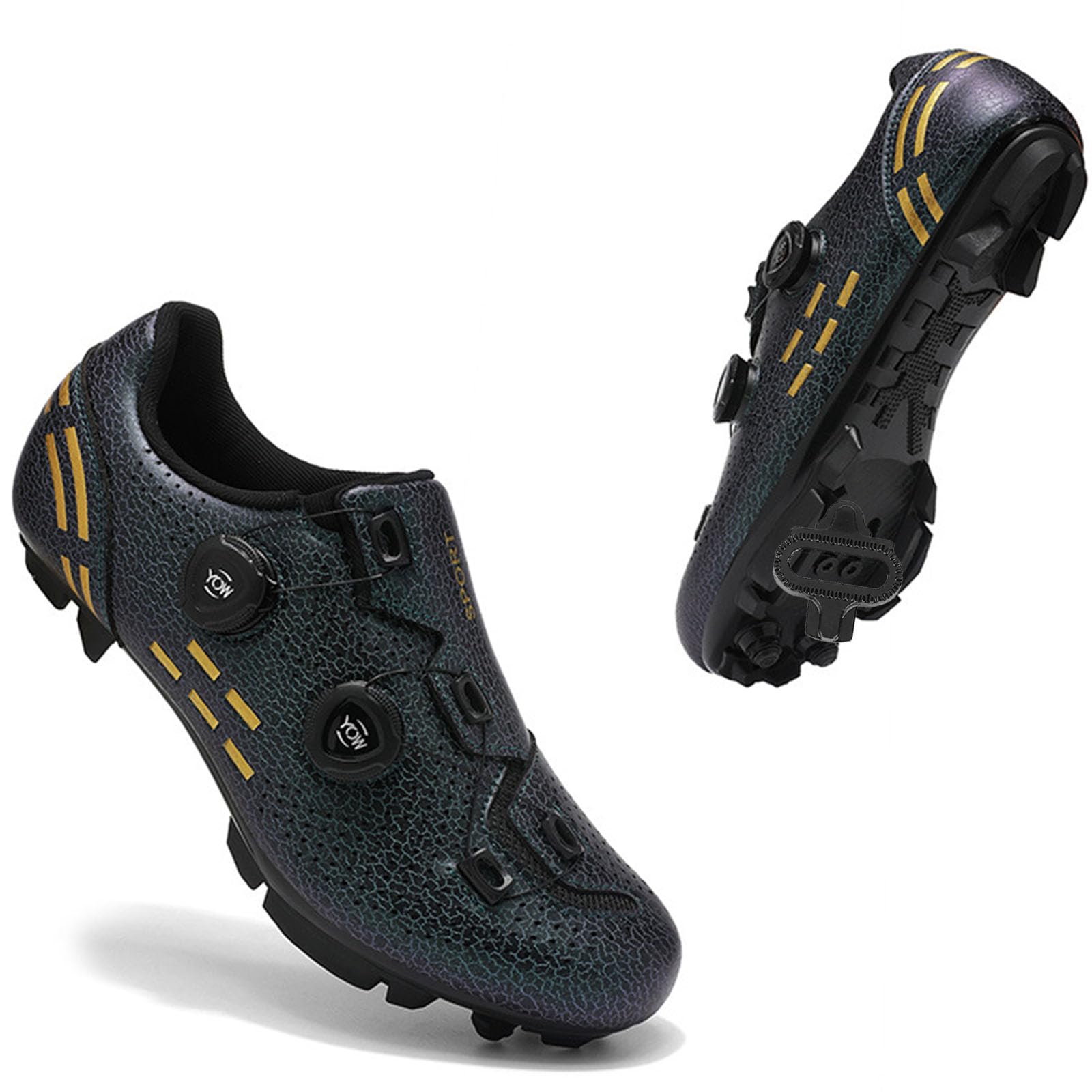 Scarpe da Ciclismo MTB Uomo & Donna, Scarpa Mountain Bike Compatibile con Shimano SPD 2-Bolts Pedals All'aperto per Bici Scarpe da Equitazione