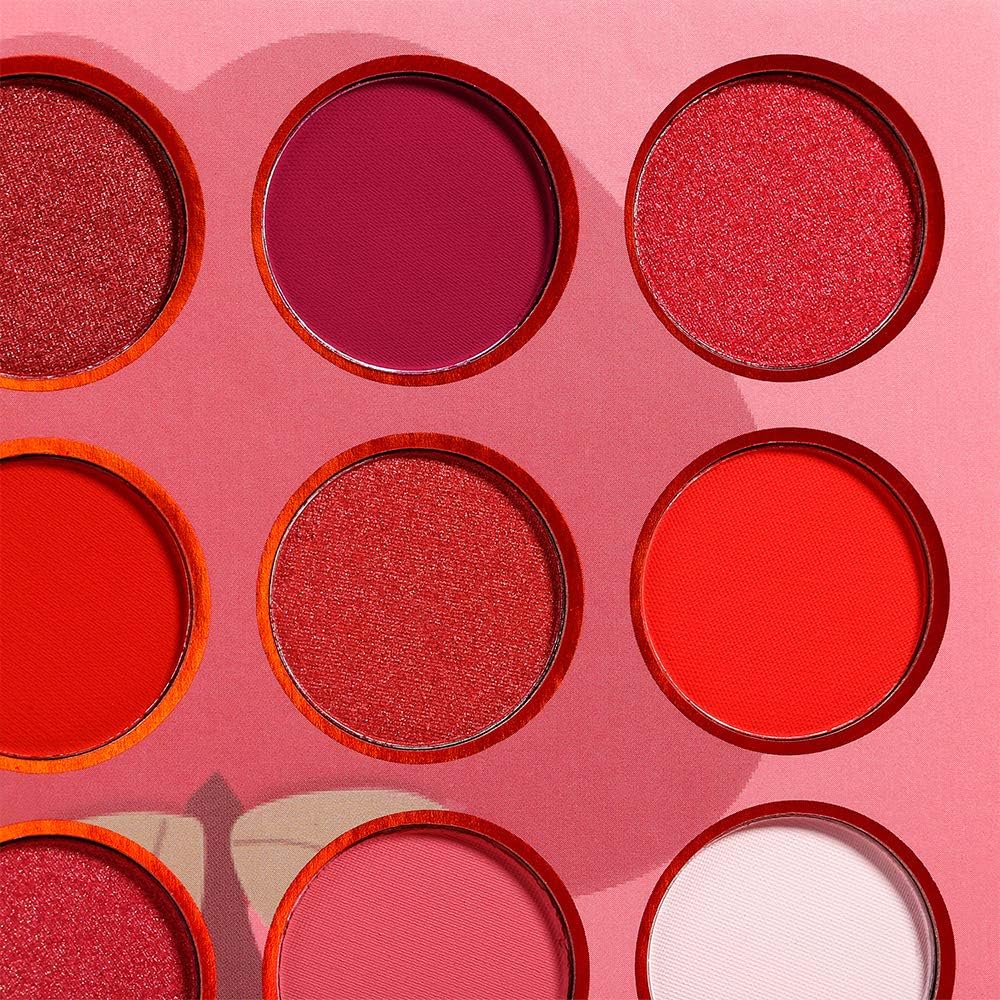 Paleta de sombras de ojos rojas, 12 colores mate brillante altamente pigmentado, paleta de maquillaje gótica roja, sombra de ojos brillante burdeos oscuro, rosa, melocotón, blanco, sombra de ojos 6
