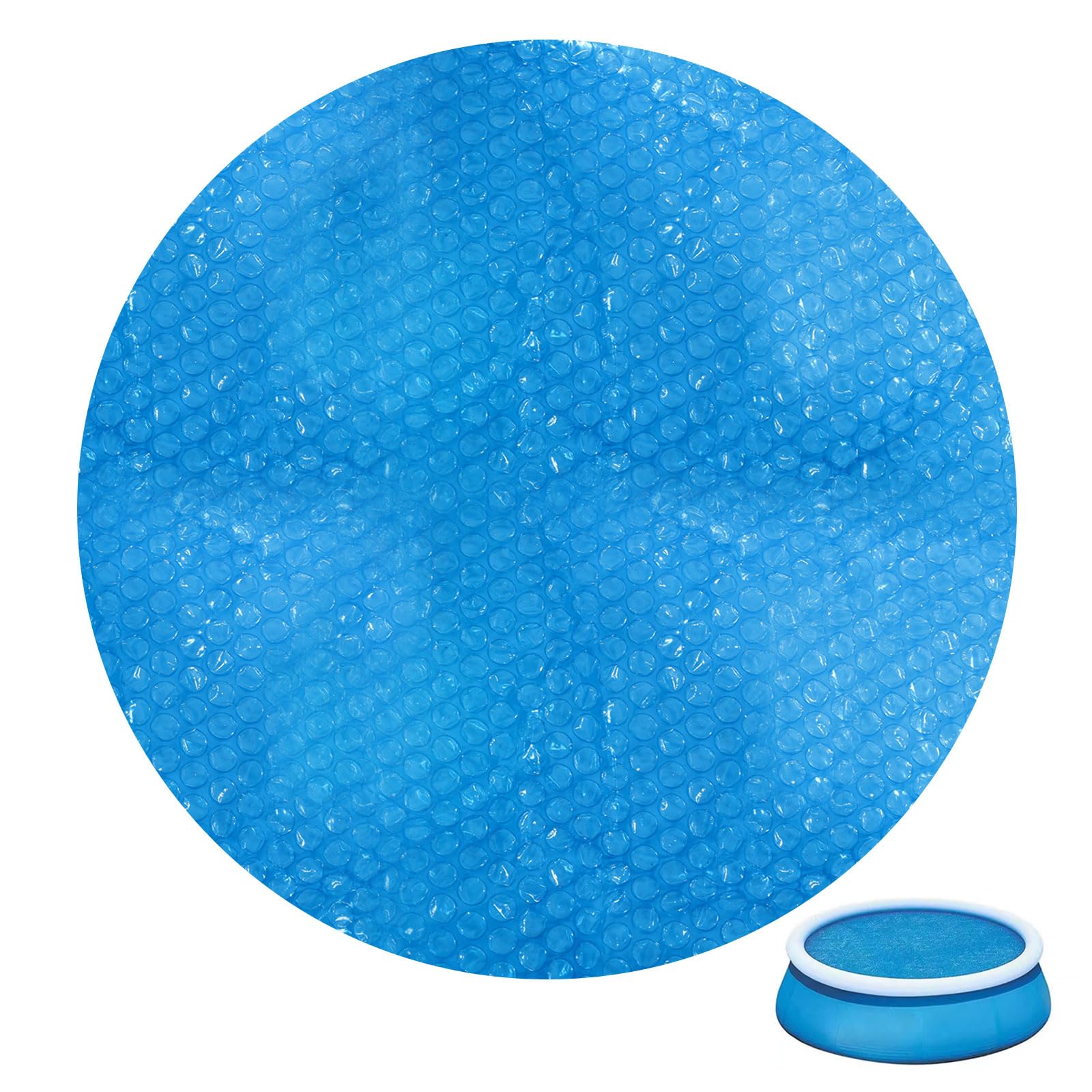 FREEBLOSS Cubierta solar para piscina de 210 cm, manta térmica flotante para spa, cubierta de burbujas para piscinas de agua caliente, piscina, calefacción solar