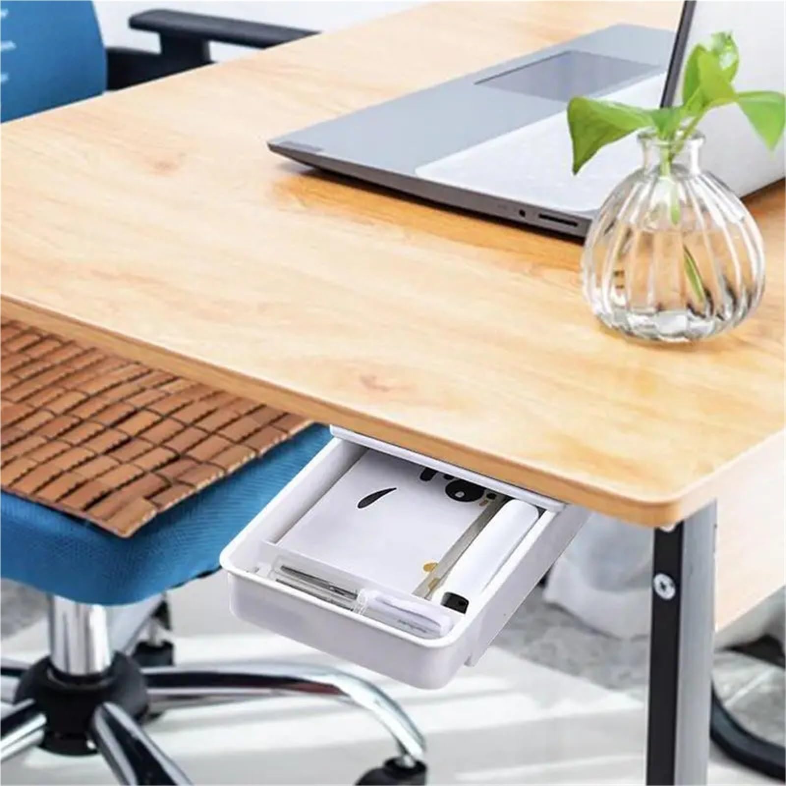 Organizer for cassetti sotto la scrivania in plastica | Multicolor: organizzazione dell'ufficio e della scrivania di casa(White and Gray M)