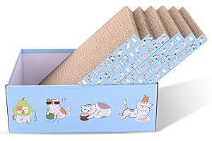 Cat Scratcher Cardboard with Box cat Scratch pad cat scratchers for Indoor...