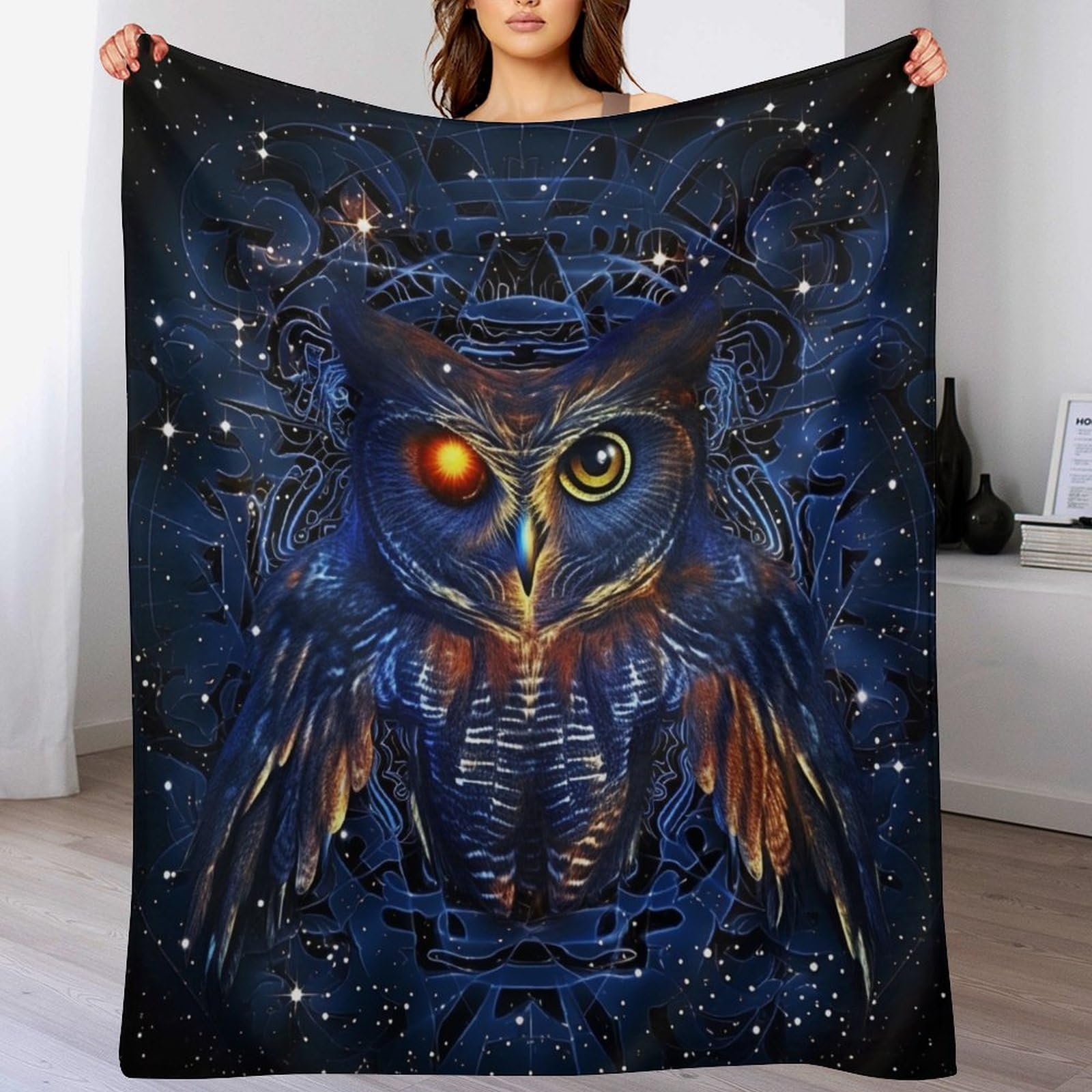 Couverture polaire hibou couverture duveteuse et chaude lit