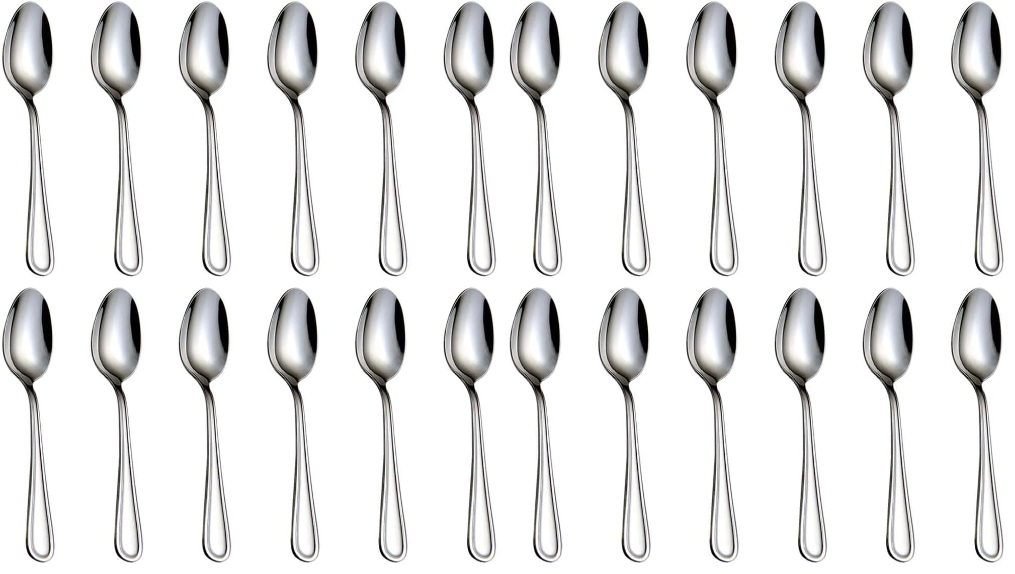 Teaspoons Set, Stainless Steel 18/0 Tea Spoon 12pcs, 6.29 Inches For Home, Kitchen Restaurant, Slilver (Pack of 2)