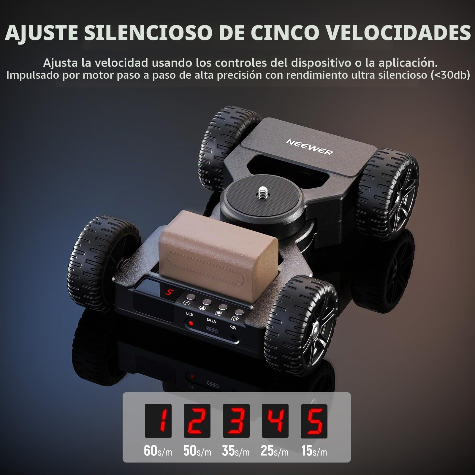 NEEWER DL400 Dolly Deslizador Cámara Motorizada App Control, Actualizado con Motor Dual Ultra Silencioso, Batería 5H, Compatible con GoPro iPhone Android Samsung Smartphone DSLR Cámara Videocámara