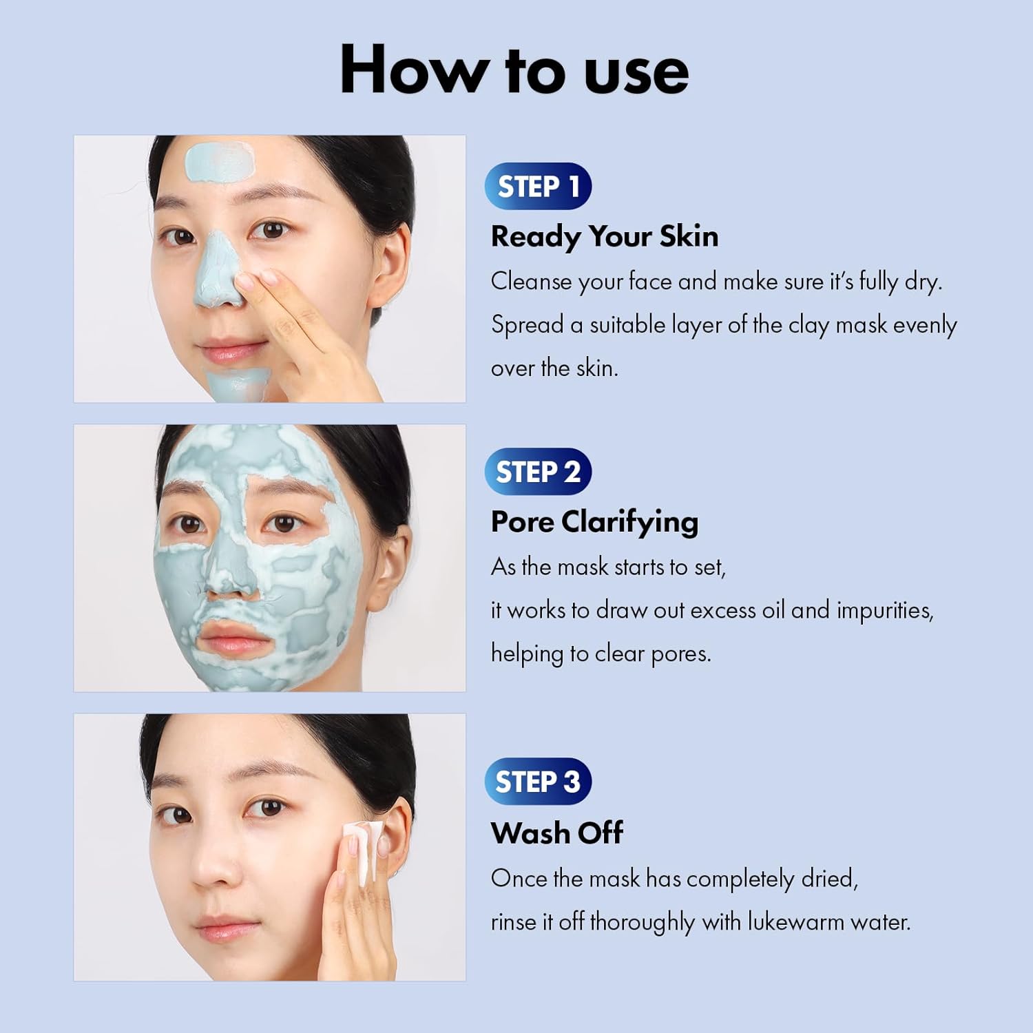 TOSOWOONG Real Blackhead Mud Mask, Facial & Nose Pore-Purifying Clay - Korean Mud Mask, Blackhead Remover for Face, Pore Tightening, Deep Pore Cleaner, Skin Cooling & Oil Control, 100 g / 3.52 oz. - Image 5