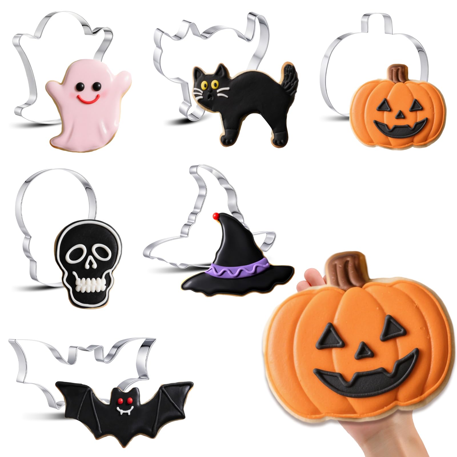 Amazon.com: Teenyyou 6 Pcs Large Halloween Cookie Cutters 8