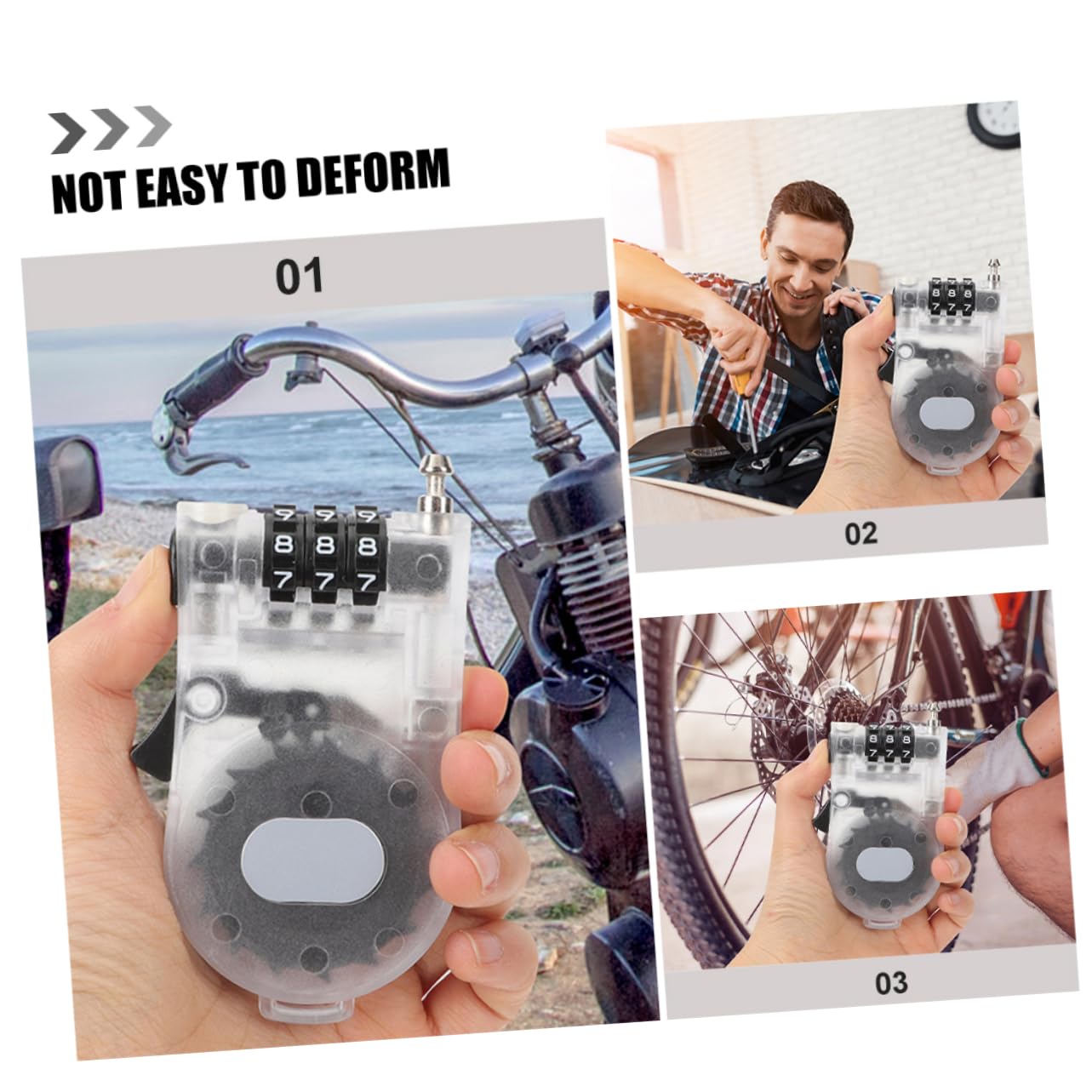 Gogogmee Lot De 2 Cadenas à Code Pour Vélo Et Snowboard - Verrou Rétractable Portable, Pour Scooter Et Planche