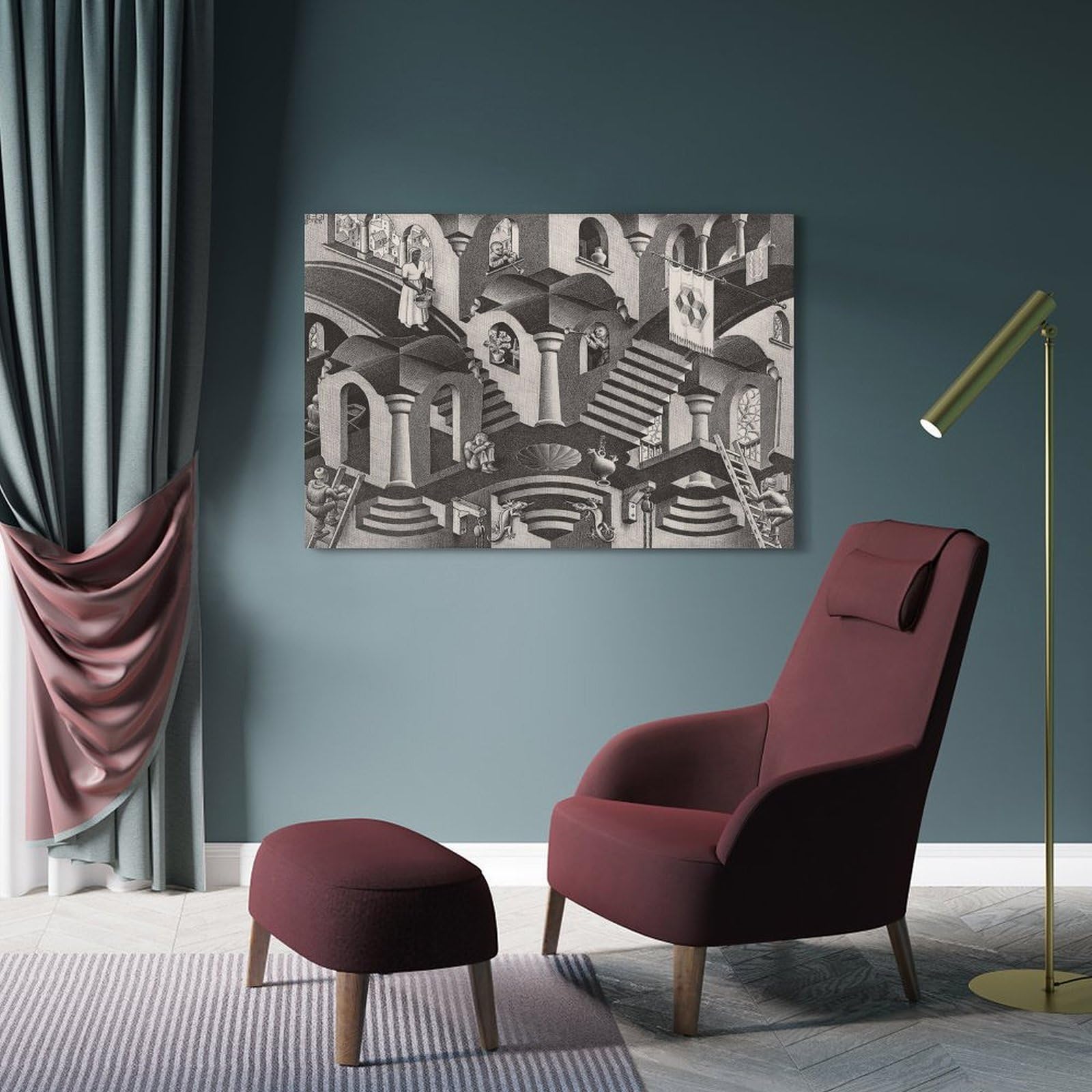 M C Echёr - Poster convesso e concavo, stampa artistica da parete su tela, decorazione per la casa, 40 x 60 cm