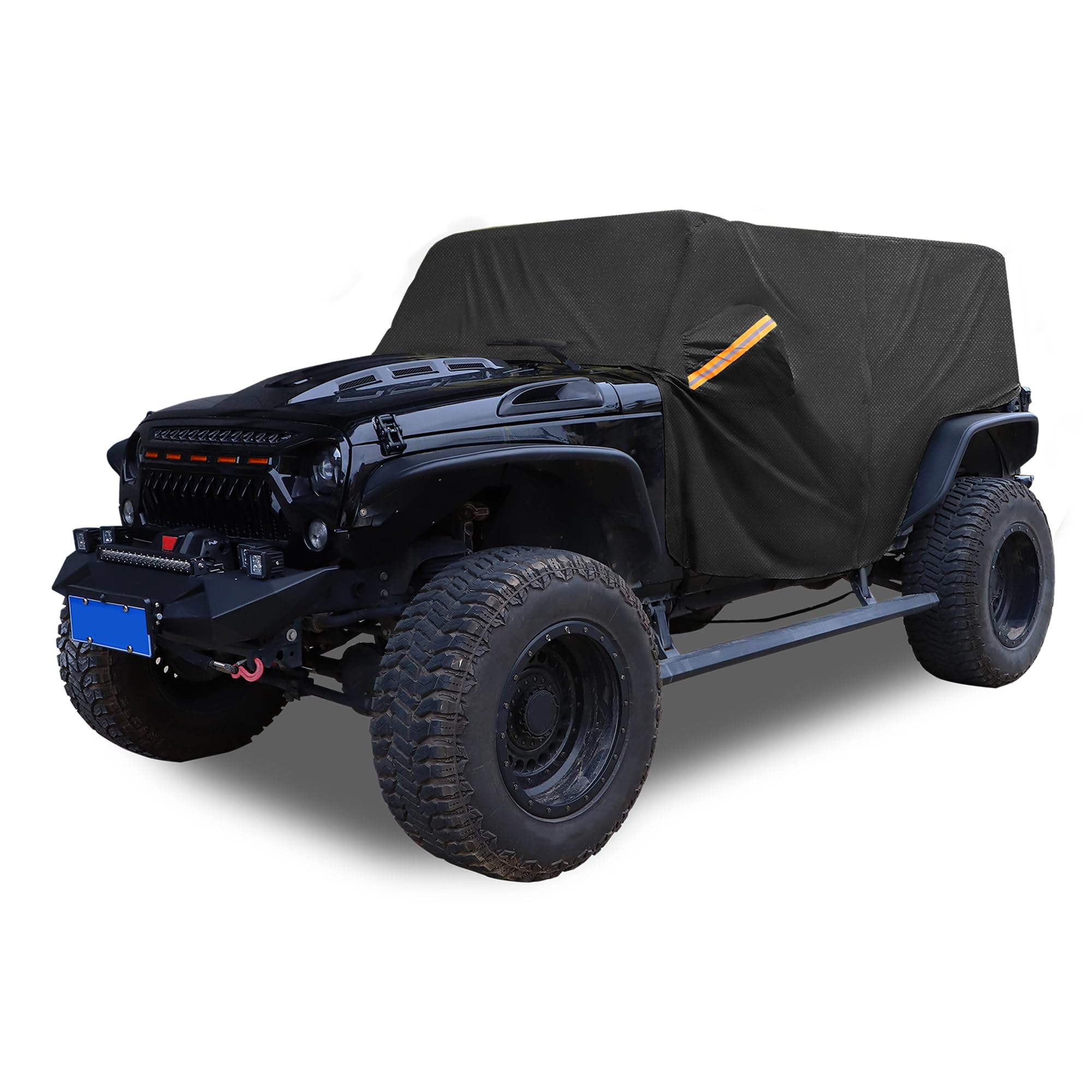 ACROPIX 210D Black Car Cover Waterproof All Weather Half Exterior Cover Rain Hail Sun Protector Car Cover Fit