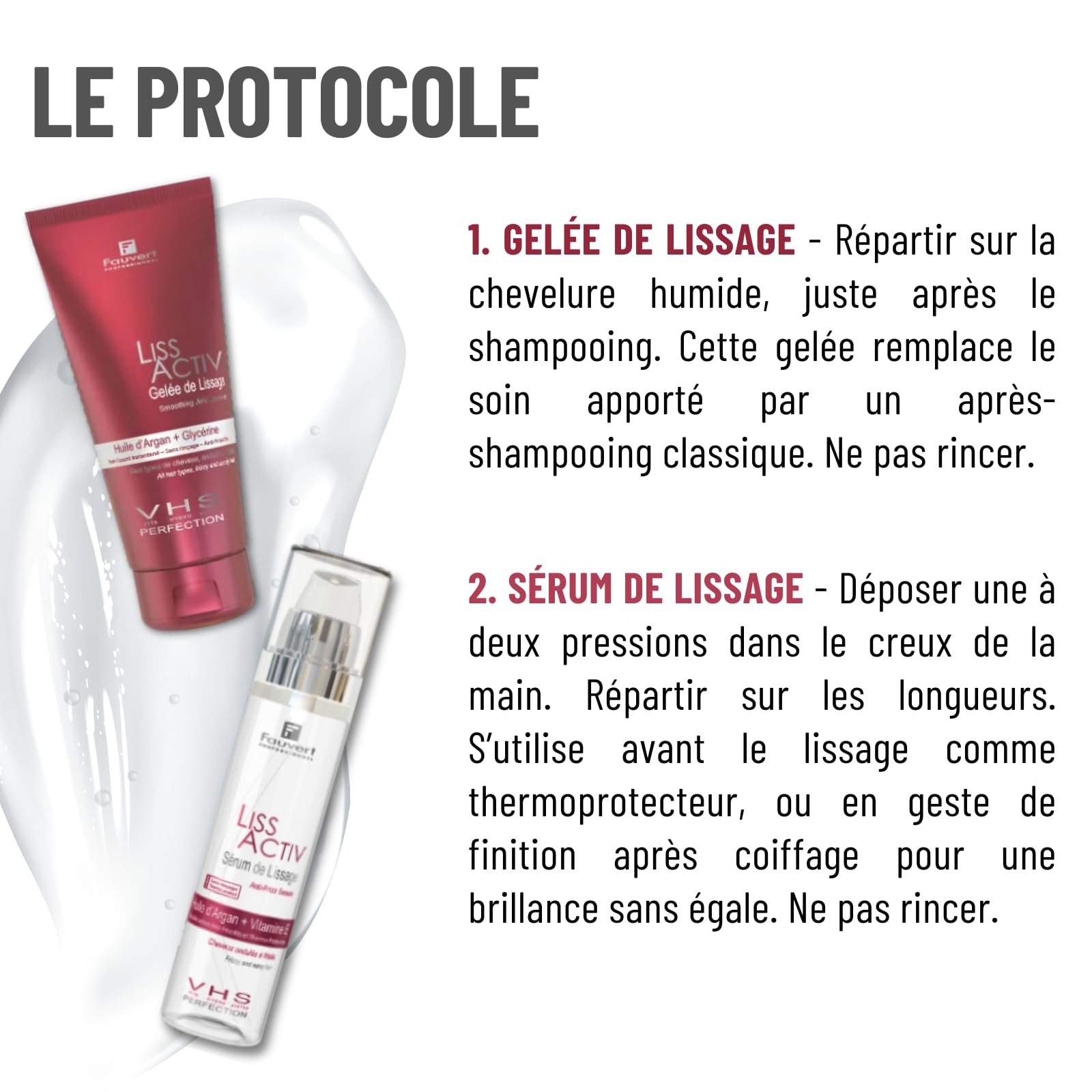 Fauvert Professionnel Sérum de Lissage LISS ACTIV - Protecteur Chaleur & Anti-Frisottis - Huile d’Argan + Vitamine E - Soin Thermoprotecteur Cheveux Sans Rinçage - Fabriqué en France - 100 ml