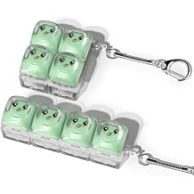 2Pack Keyboard Fidget Clicker Toys, Light Green Clicky Fidget Keychain | Cute Smiley Face Jelly keyboard clicker Suitable for Adults, Boost Focus Calm Anxiety at Work Travel Ideal Stress-Relief Gift