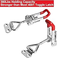 Vista 2 de AKOLAFE Paquete de 8 abrazaderas de pestillo de palanca de alta resistencia con capacidad de 360 libras, abrazadera de palanca ajustable