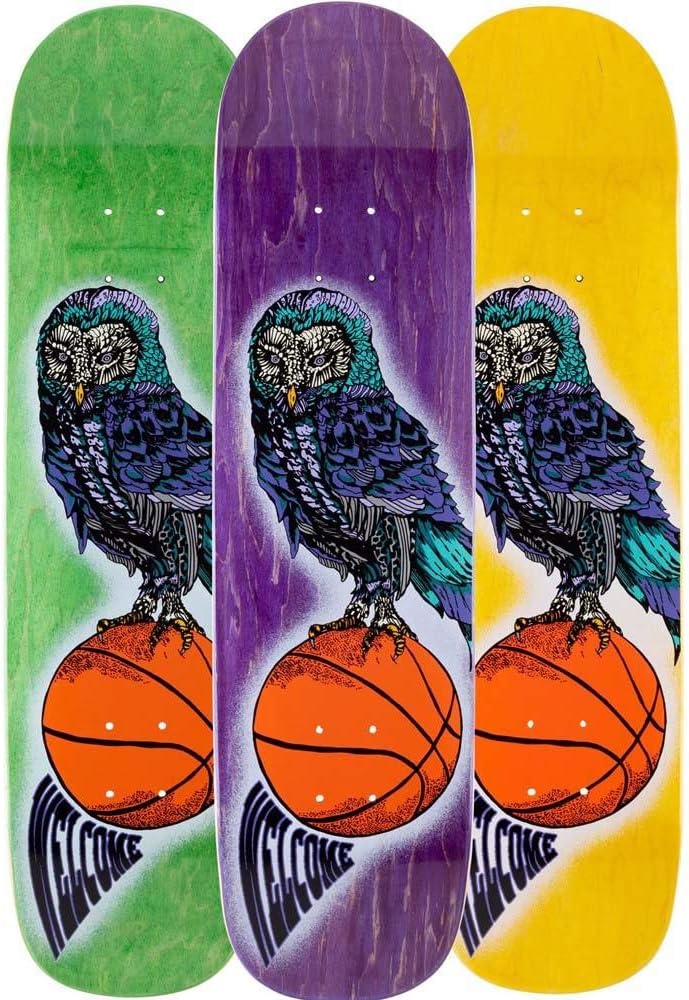 Welcome Hooter Shooter Skateboard Deck Bunyip Multi 8" STAIN WILL VARY