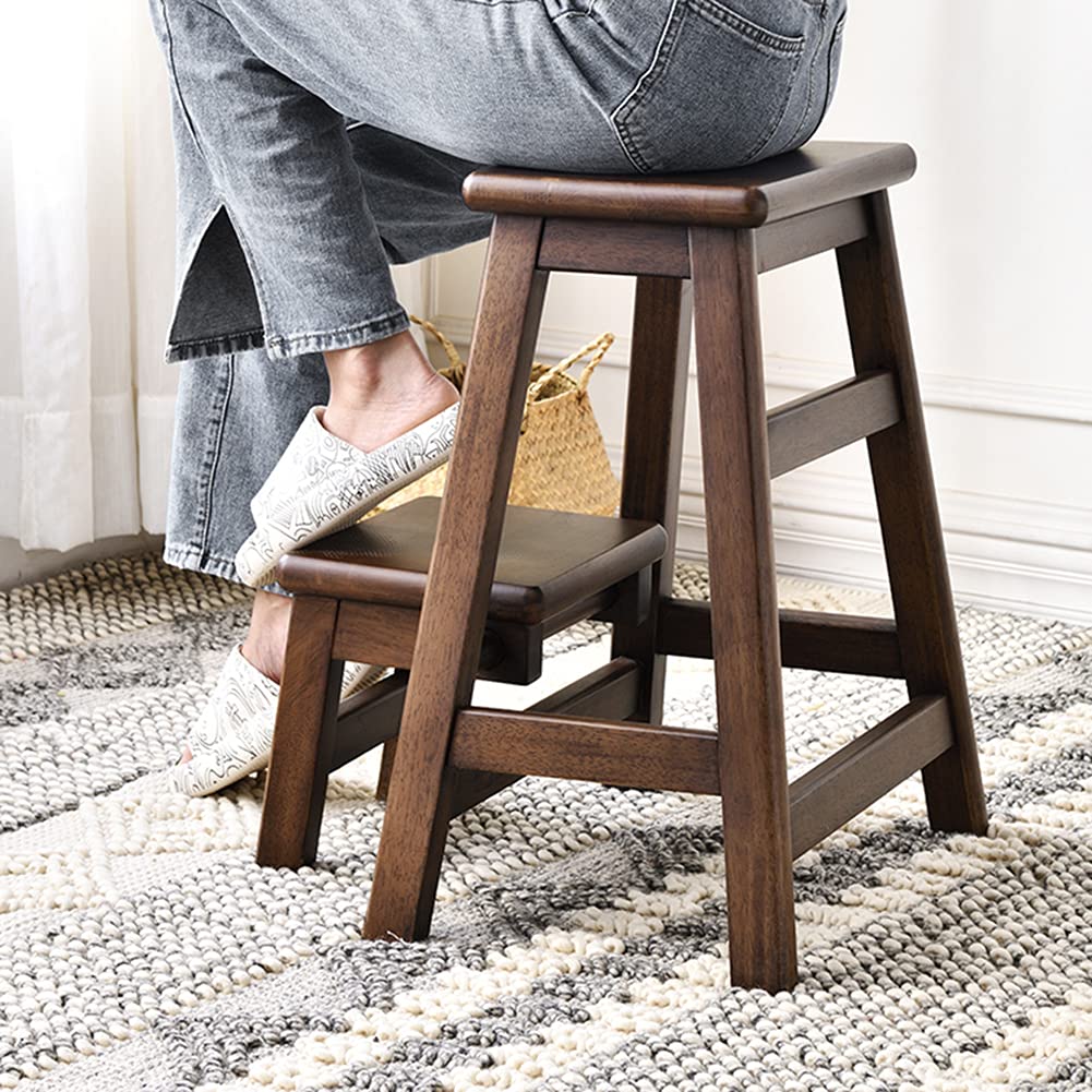 DASHADAO Taburete de 2 peldaños Taburete de Madera para niños, Taburete de Escalera Multiusos para niños para Dormitorio/baño/Inodoro/Cocina Carga máxima 150 kg