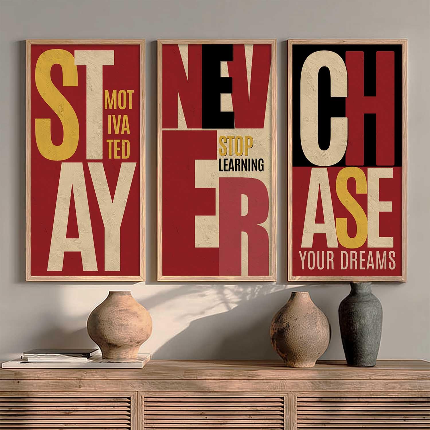 Motivational Wall Art - Set of 3 Framed Prints -6